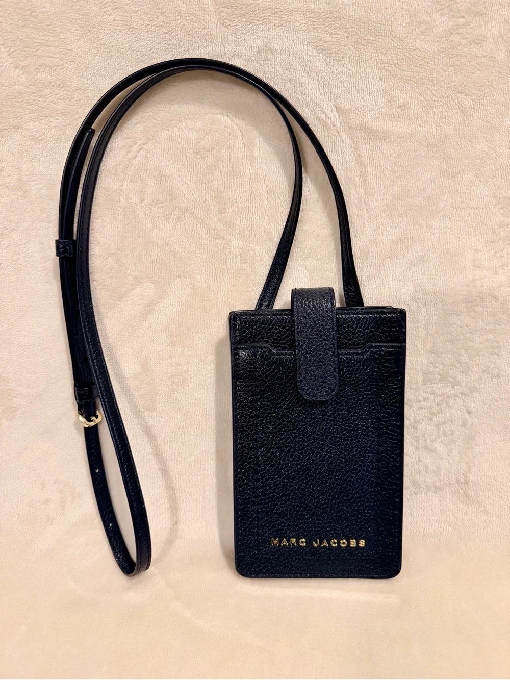 Marc Jacobs Black Leather Phone Crossbody bag